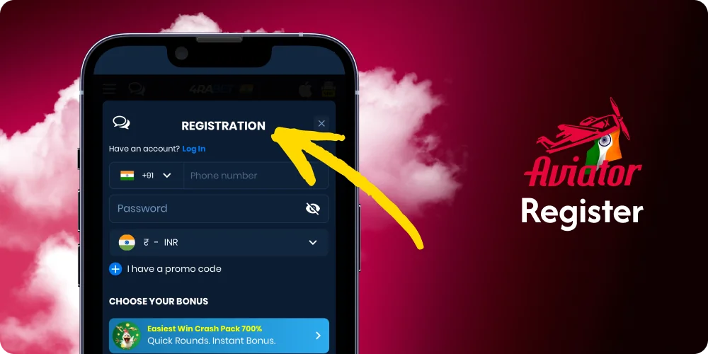 Register at Aviator App to start playing